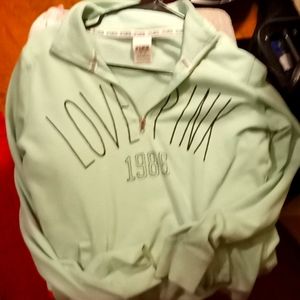 Pink quarter zip sweatshirt